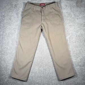 Coleman Men's 34x30 Khaki Thermal Lined‎ Work Utility Pants Carpenter